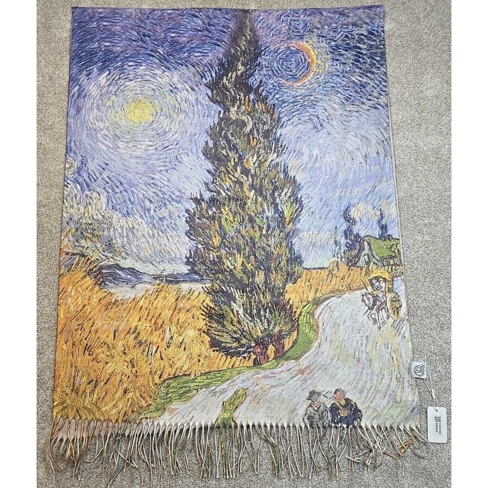 Van Gogh Wrap Shawl Country Roads in Providence 72" x 27" Fashion Apparel New
